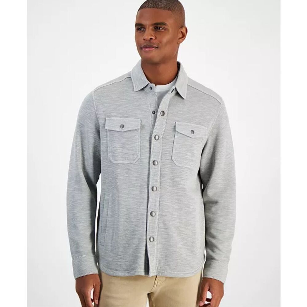 Tommy Bahama Nwt Trinidad Shirt Snap Down Smoke Grey Xxl